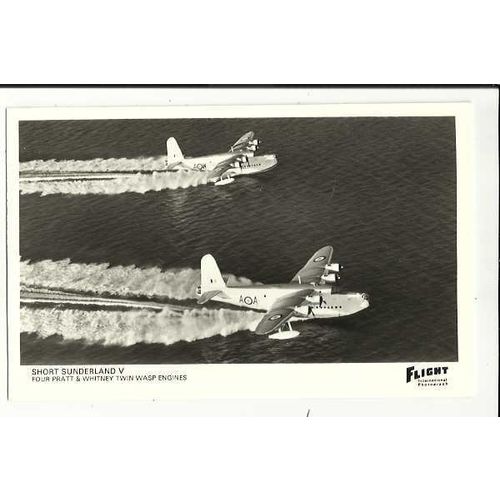 Aviation SHORT SUNDERLAND V Postcard by Flight International