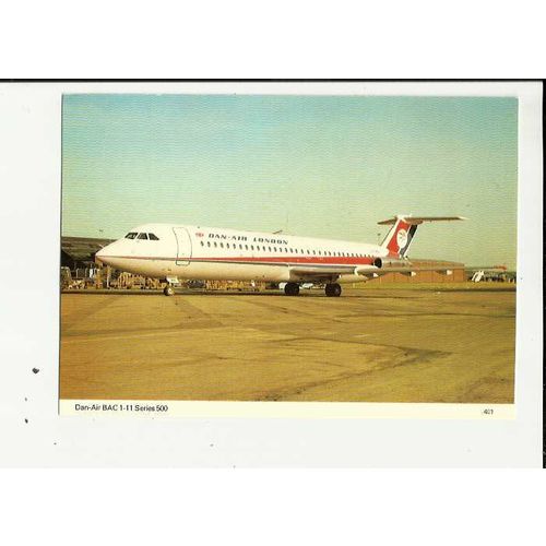 Aviation DAN-AIR BAC 1-11 500 Postcard by Skilton & Fry (401)