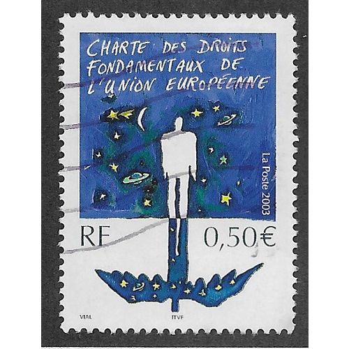 FRA 2003 50c 'HUMAN RIGHTS CHARTER' FINE USED (EBID56-498)