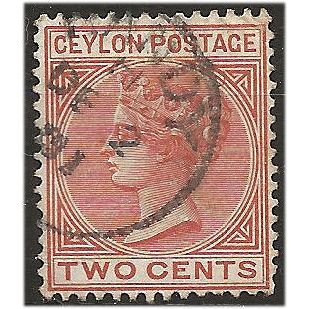 Ceylon 1883 SG146 2c Pale Brown Wmk Crown CA Fine Used . ..