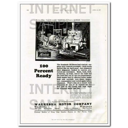 WAUKESHA MOTOR COMPANY 1927 power units 100 percent ready vintage ad