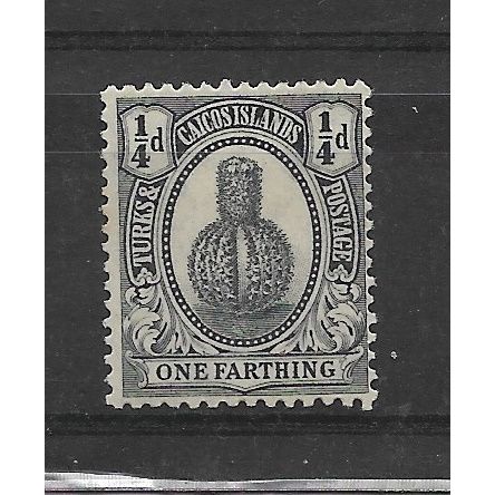 Turks&Caicos.SG162 1/4d Turk's-head Cactus (Black).Mounted Mint.Oct19c