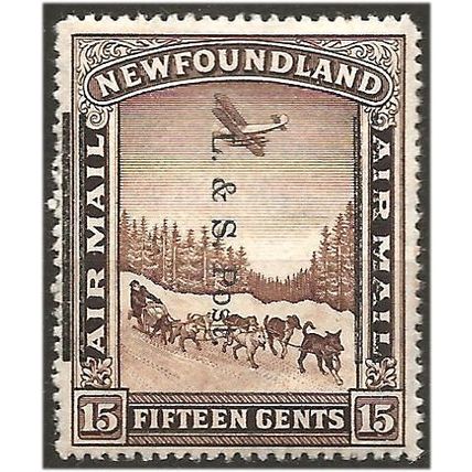 Newfoundland 1931 SG192 15c Chocolate AIR Mounted Mint . .. .