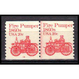 1908 20c Fire Pumper Fine MNH Dry Gum CNP Left 14 PA0572