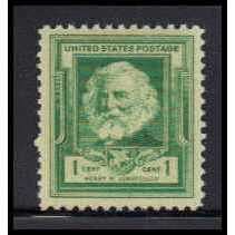 864 1c Henry Longfellow Fine MNH KA2475