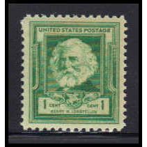 864 1c Henry Longfellow Fine MNH KA2481