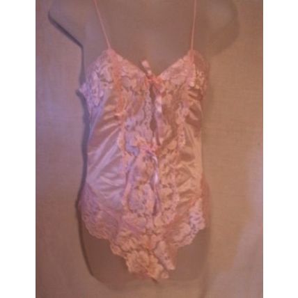 Vintage 60s 70s Alana Gale 2 Pc Lacy Teddy Bodysuit and Bed Jacket Size Small