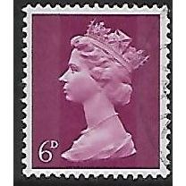 SG 736: 6d. bright reddish purple Definitive Stamp: Queen Elizabeth II
