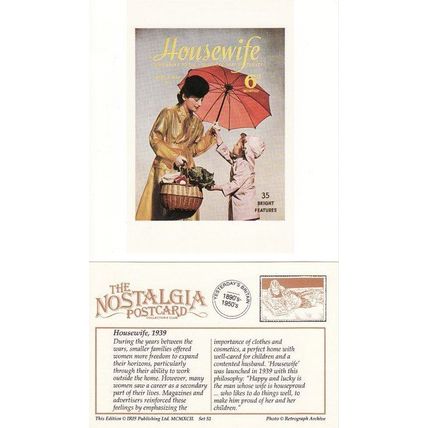 Postcard Housewife Magazine 1939 Wife Girl Umbrella - Nostalgia