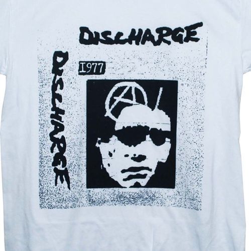 Discharge T-shirt Medium White 1970's Hardcore D-beat Crust Punk ROCK Top M