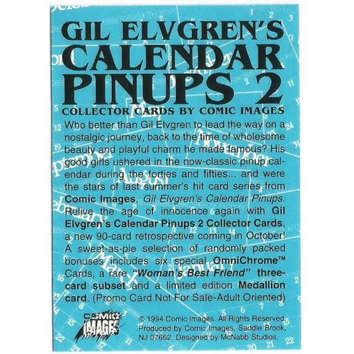 Gil Elvgren's Calender Pinups 2 Promo Trading Card from Comic Images - New