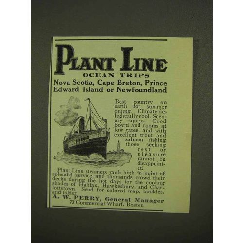 1909 Plant Line Cruise Ad - Ocean Trips
