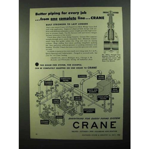 1950 Crane 125-Pound Iron Body Wedge Gates Ad