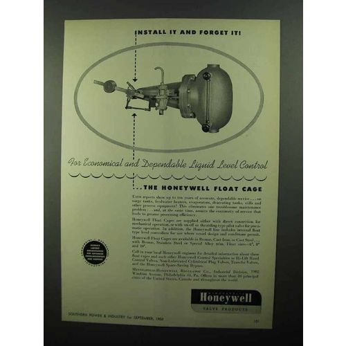1950 Honeywell Float Cage Ad - Install It and Forget It