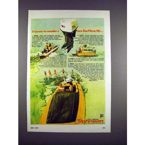 1971 Johnson Sea-Horse 125 Outboard Motor Ad!