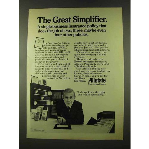 1973 Allstate Insurance Ad - The Great Simplifier