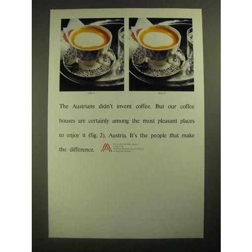 1987 Austrian National Tourist Offices Ad - Didn't Invent Coffee