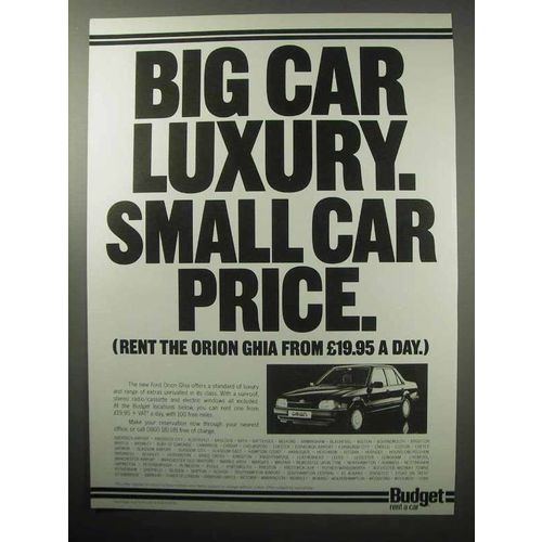 1987 Budget Rent a Car Ad - Big Car Luxury