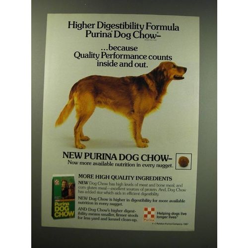1987 Purina Dog Chow Ad - Higher digestibility