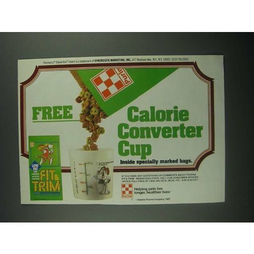 1987 Purina Fit & Trim Ad - Calorie Converter