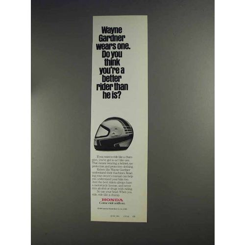 1991 Honda Motorcycles Ad - Wayne Gardner Wears One