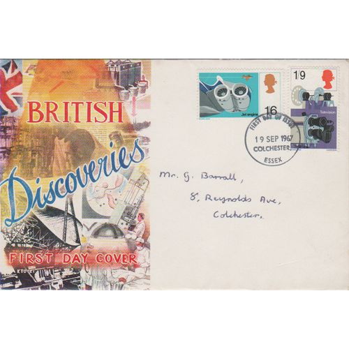 GB 1967 British Discoveries High Values FDC Colchester pm see others