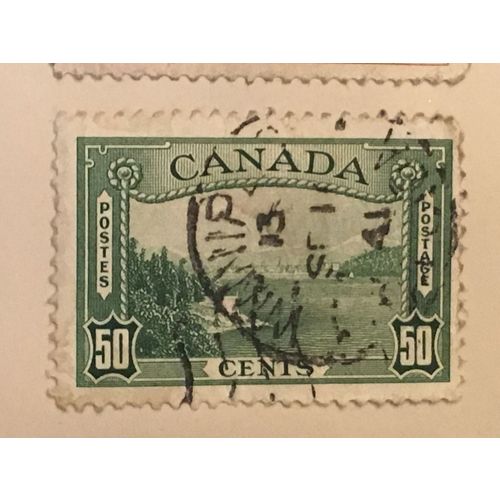 Canada KGVI 1938 50c Green Used SG 366 Sc 244 Vancouver Harbour Entrance stamp
