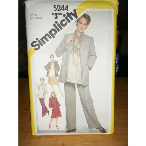 Simplicity 5244 Maternity Dress Blouse Skirt Pants & Jacket Pattern - Size 12