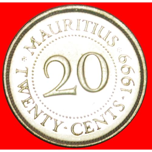 PORTRAIT (1987-2016): MAURITIUS★20 CENTS 1999 MINT LUSTER★LOW START★ NO RESERVE!