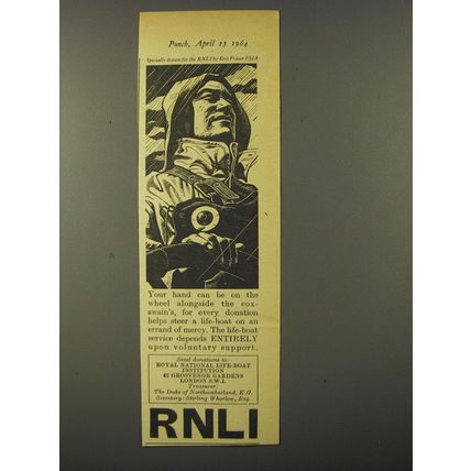 1964 RNLI Royal National Life-Boat Institution Ad - Your hand can be on
