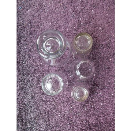 VINTAGE 5 ASSORTED GLASSES SHOT & JUICE 1930-40s **GC**
