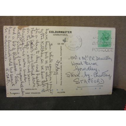 NORTH WALES PASSES vintage used postcard 1984 postmark =
