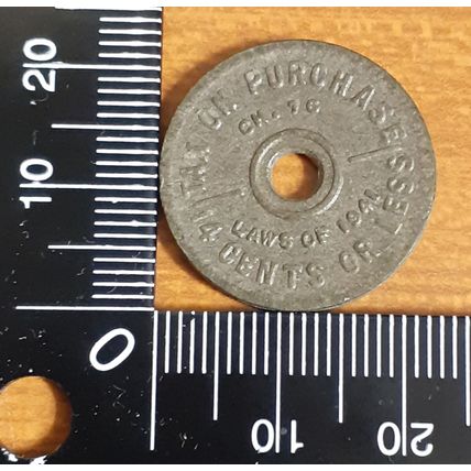 Tax Commission Laws of 1941 14 Cents or Less State of Washington USA Token Coin