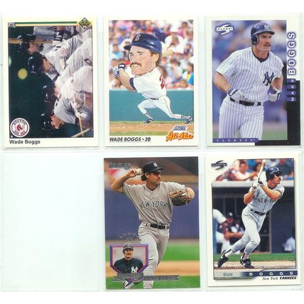 Wade Boggs 5x card lot