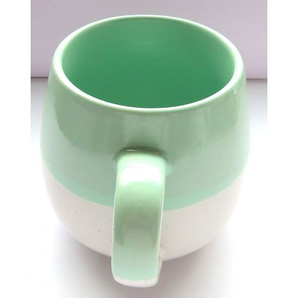Green & White Stoneware Ceramic Mug 10 CM - 0035M