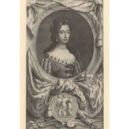 Queen Mary II Engraving Kueller Painting Commemorative Postcard