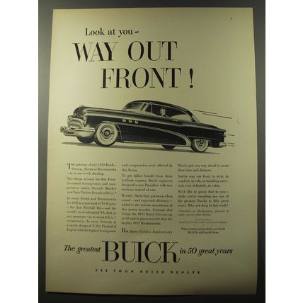1953 Buick Special Car Ad - Looks at you way out front