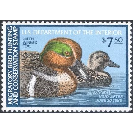 RW46, Green-winged Teal Federal Duck Stamp VF OG NH - Stuart Katz