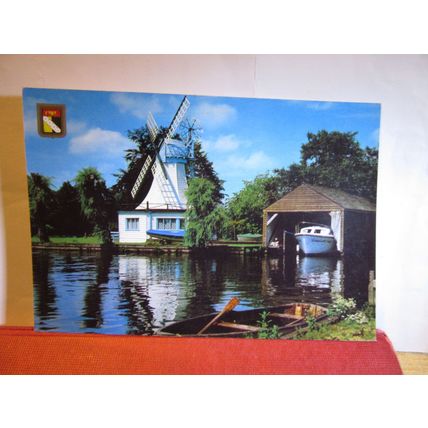 NORFOLK WINDMILL used postcard by Palgrave 1988 pm #