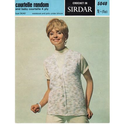 Sirdar 5048 4 ply Waistcoat &polo underblouse Crochet pattern