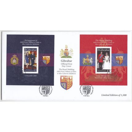 Gibraltar 2011 FDC Royal Wedding William & Catherine - Limited Edition of 1500