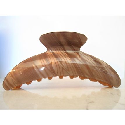 Large golden brown hair claw clip for thick hair