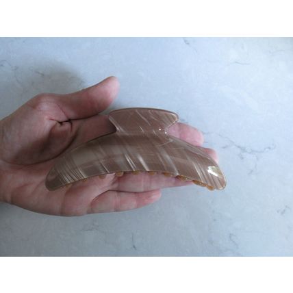 Large golden brown hair claw clip for thick hair