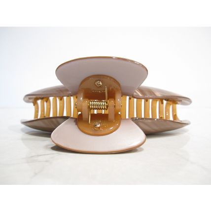 Large golden brown hair claw clip for thick hair