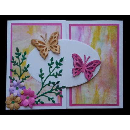Crafty Krafters Unique birthday butterflies pink hearts flowers message are