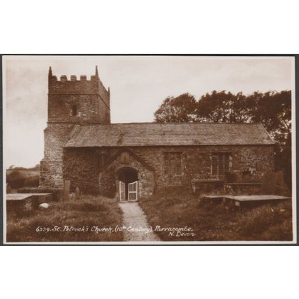 St Petrock's Church, Parracombe, Devon, c.1930s - Sweetman RP Postcard