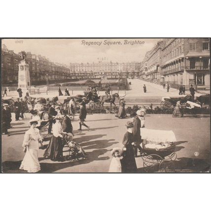 Regency Square, Brighton, Sussex, 1910 - Valentine's Postcard