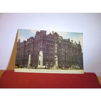 MIDLAND HOTEL, ST PETER'S SQUARE MANCHESTER, LANCASHIRE used postcard 1962 pm =