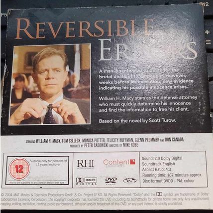 Reversible Errors DVD Promo The Daily Mail Newspaper Tom Selleck Rare Region 2
