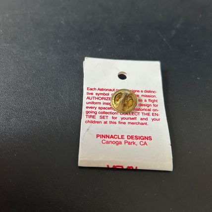 Columbia Engle Truly NASA Space Shuttle Mission Lapel Hat Pin 1980's on card